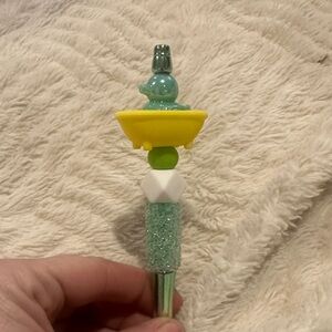 Whimsical Yellow & Aqua Decorative Pen